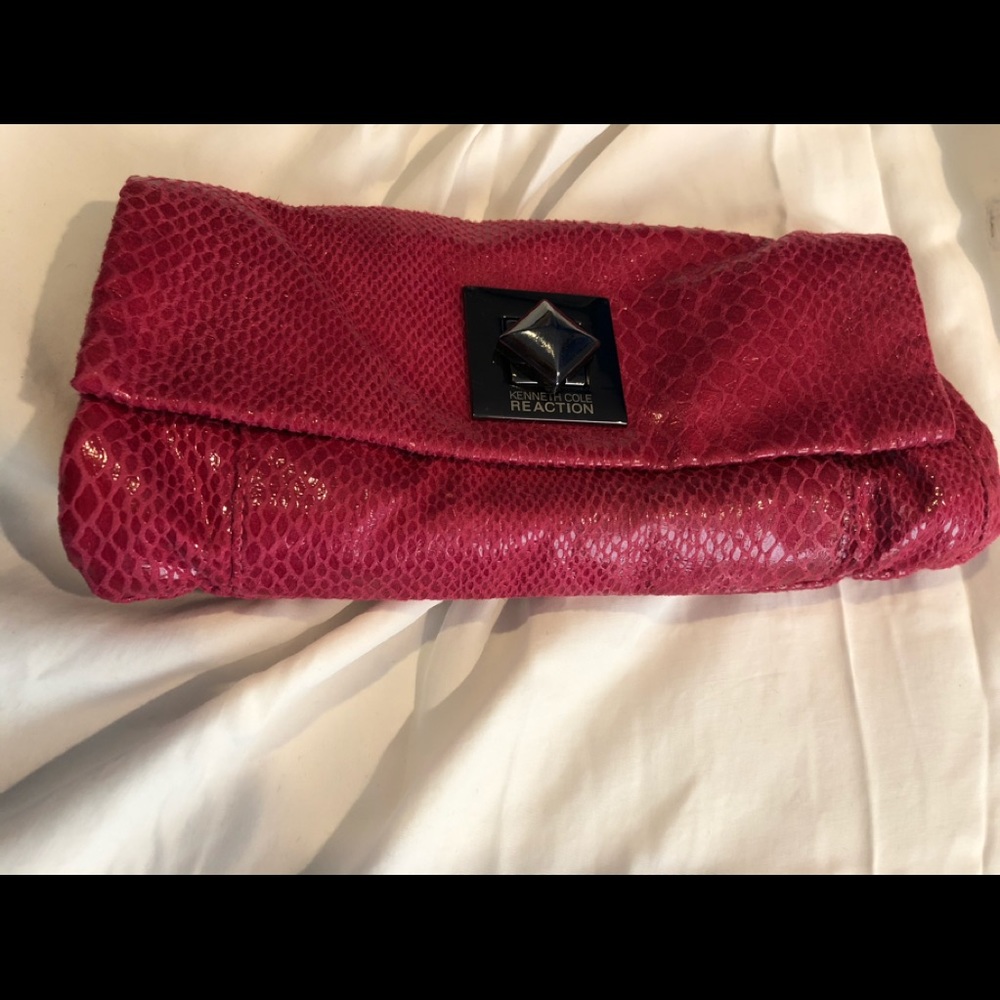 Kenneth Cole faux snakeskin clutch/ shoulder bag
